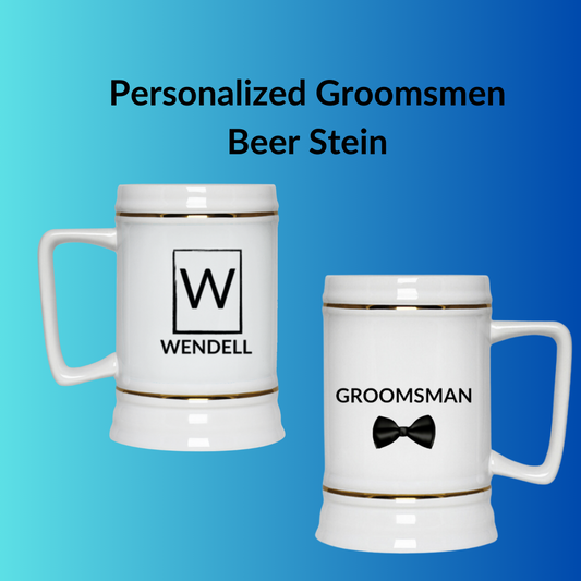 Personalized Groomsman Beer Stein 22oz. 22217