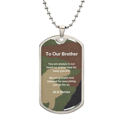 Military Camouflage Dog Tag Necklace For Wendell