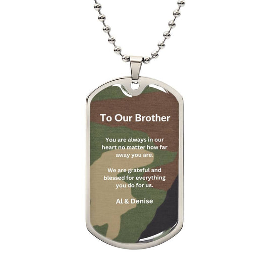 Military Camouflage Dog Tag Necklace For Wendell