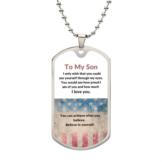 Military Dog Tag - Flag Necklace