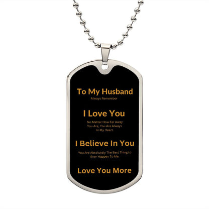 To My Husband Dog Tag