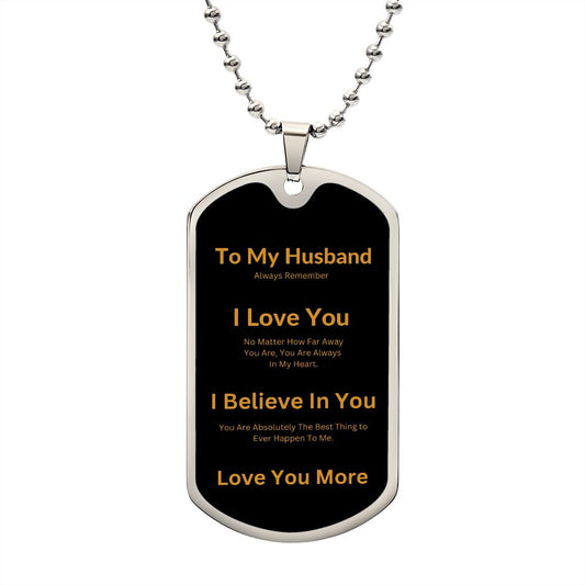 To My Husband Dog Tag