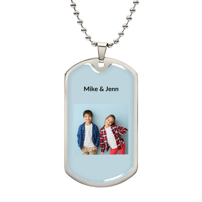 Custom Personalized Dog Tag Necklace with Your Picture, Kids Picture or Family Photo