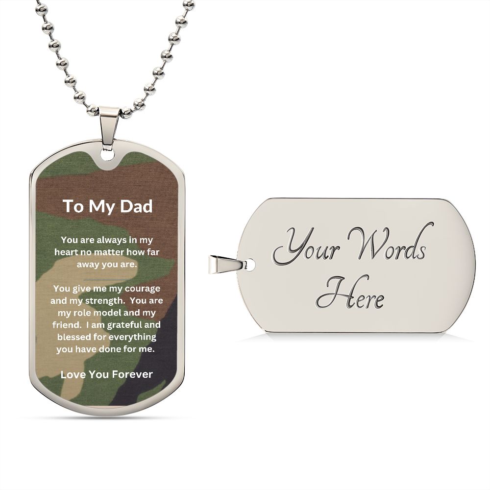 Military Camouflage Dog Tag Necklace