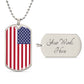 American Flag Dog Tag Necklace