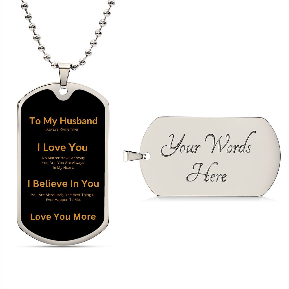 To My Husband Dog Tag