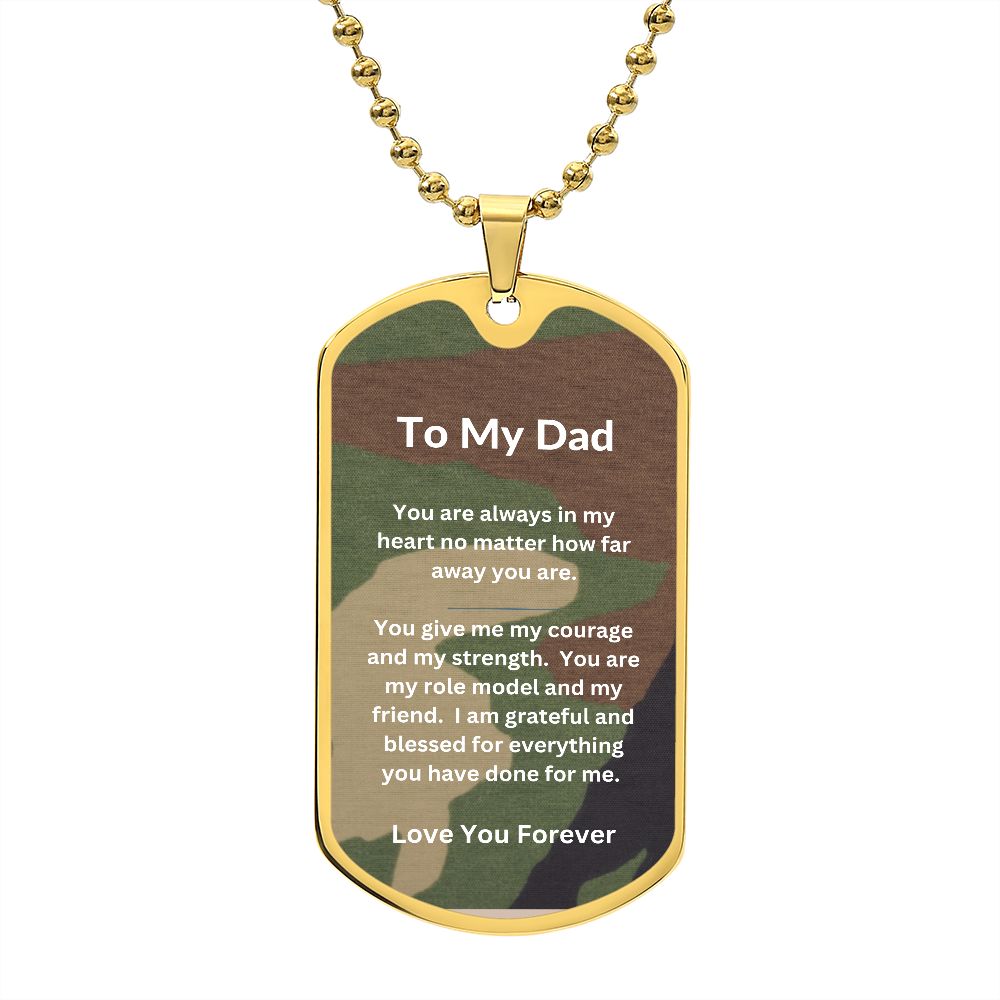 Military Camouflage Dog Tag Necklace