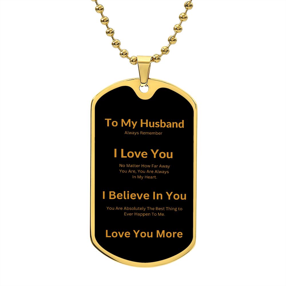 To My Husband Dog Tag