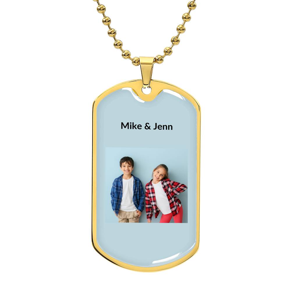 Custom Personalized Dog Tag Necklace with Your Picture, Kids Picture or Family Photo