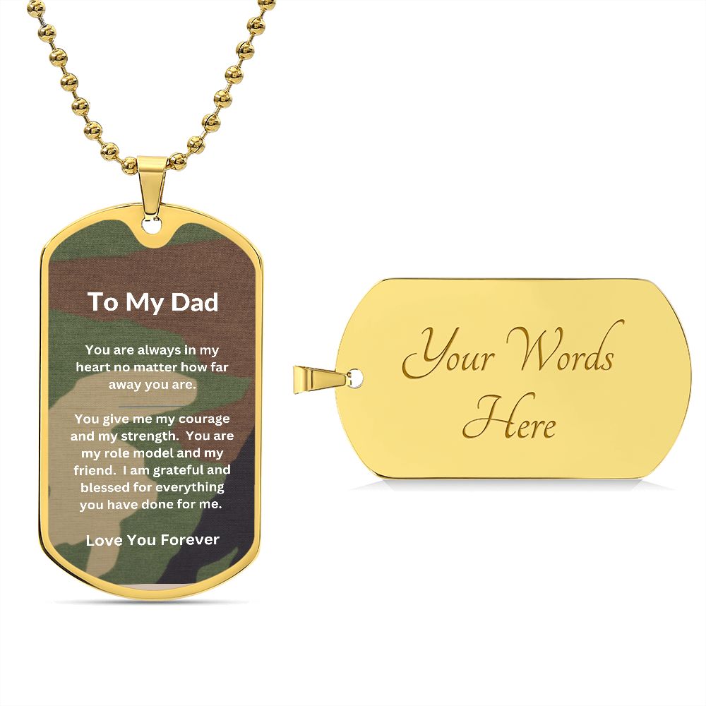 Military Camouflage Dog Tag Necklace