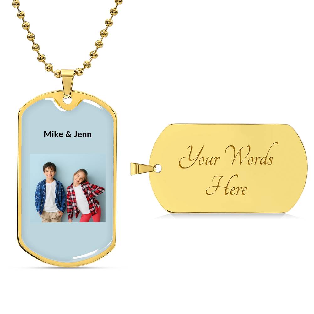 Custom Personalized Dog Tag Necklace with Your Picture, Kids Picture or Family Photo