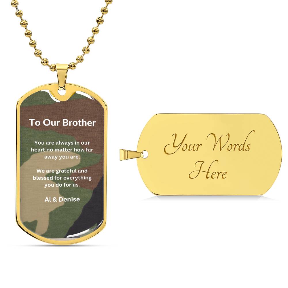 Military Camouflage Dog Tag Necklace For Wendell