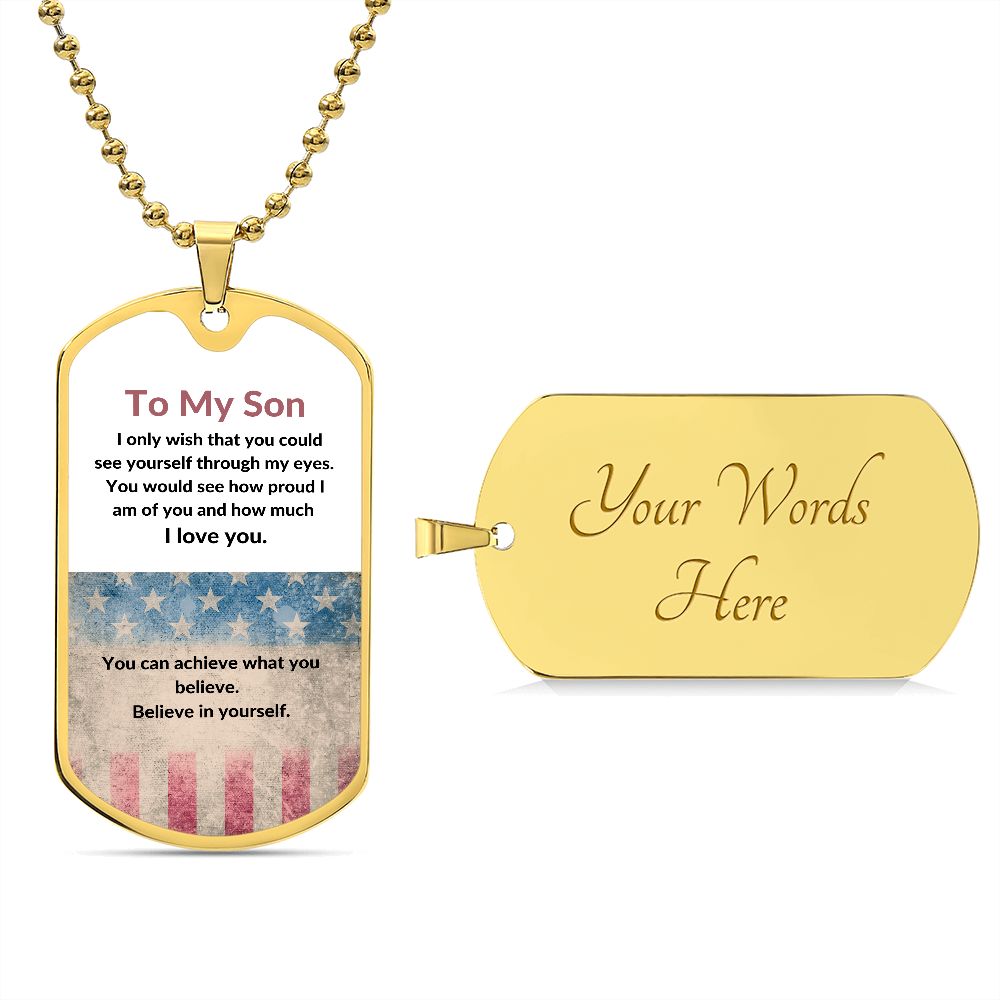 Military Dog Tag - Flag Necklace