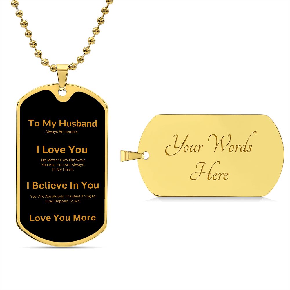 To My Husband Dog Tag