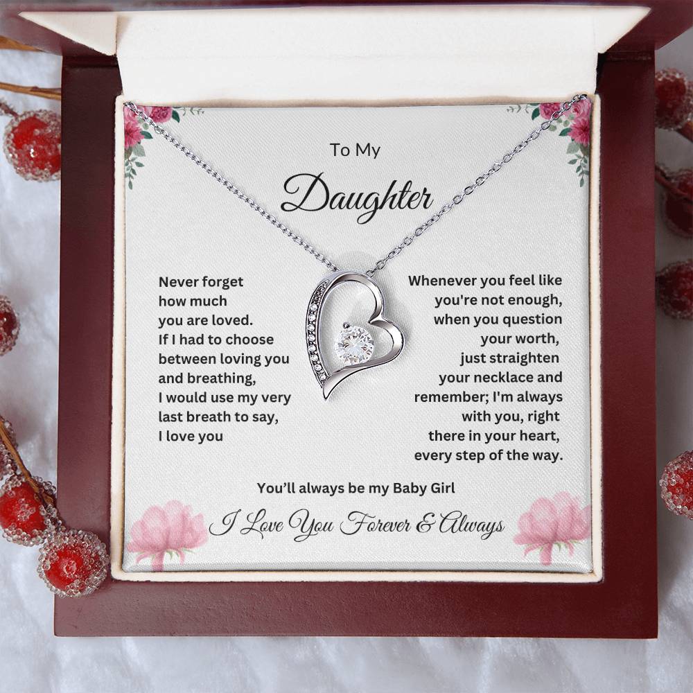 To My Daughter - Everlasting Love Necklace in Gold