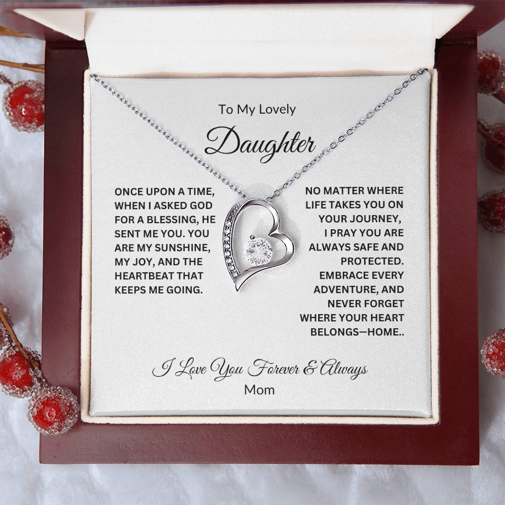 To My Lovely Daughter - You Are My Angel Forever Love Necklace