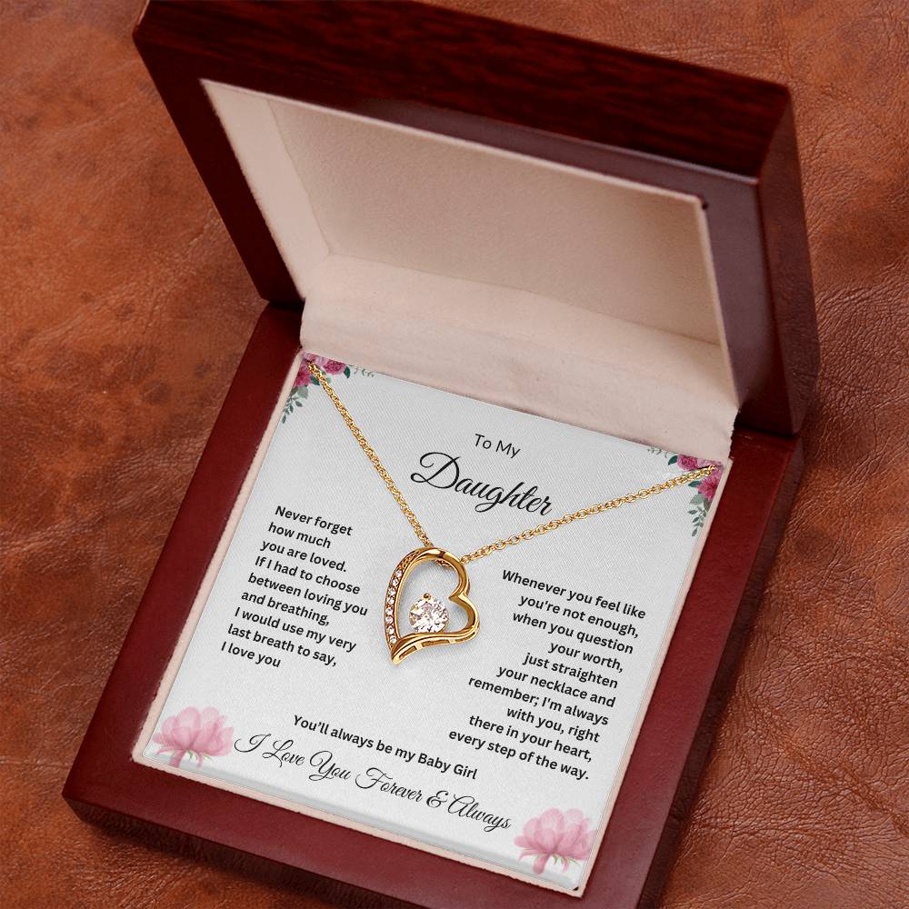 To My Daughter - Everlasting Love Necklace in Gold