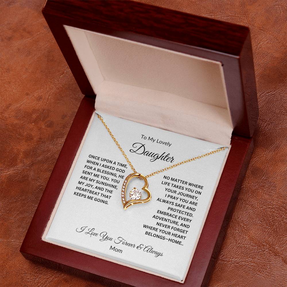 To My Lovely Daughter - You Are My Angel Forever Love Necklace