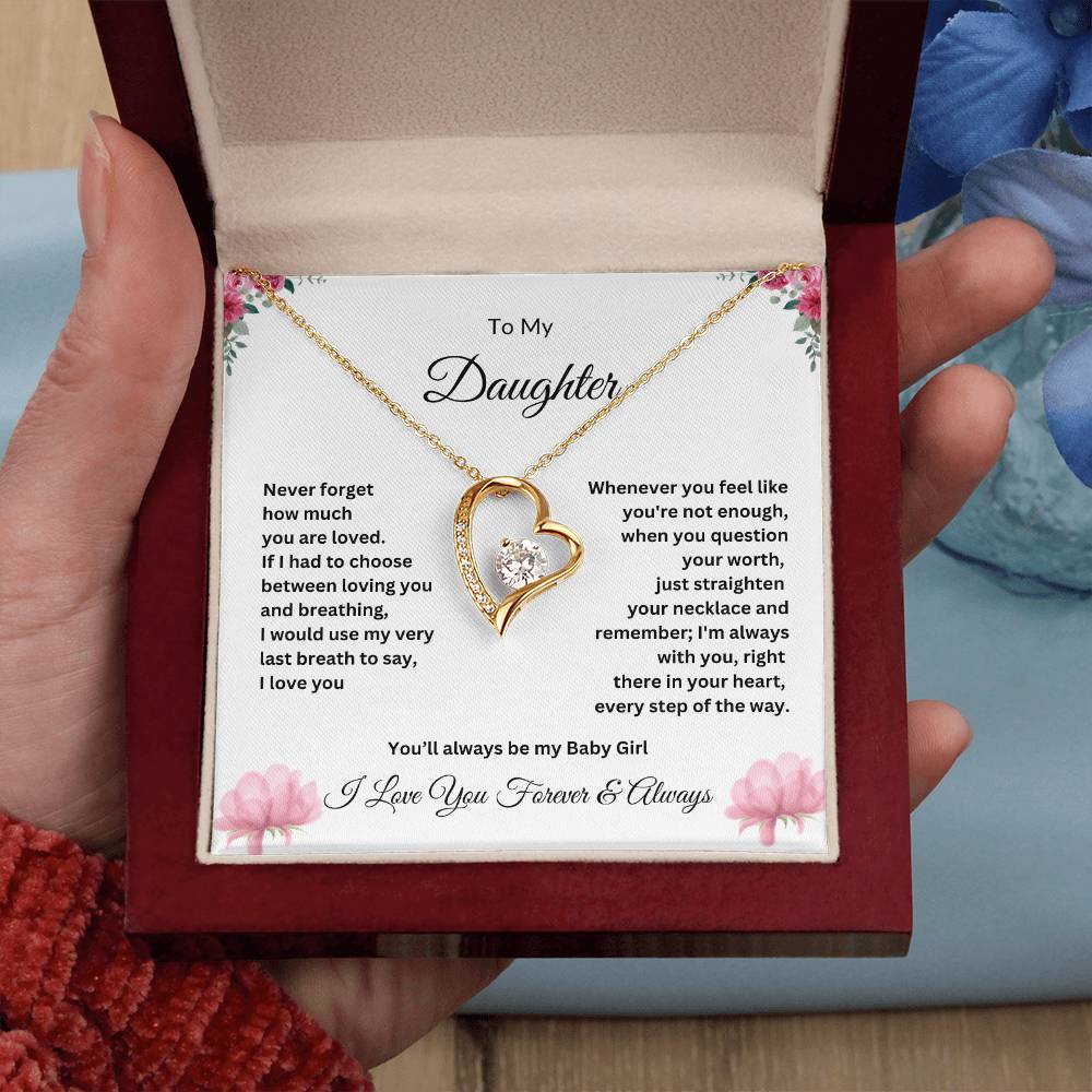 To My Daughter - Everlasting Love Necklace in Gold