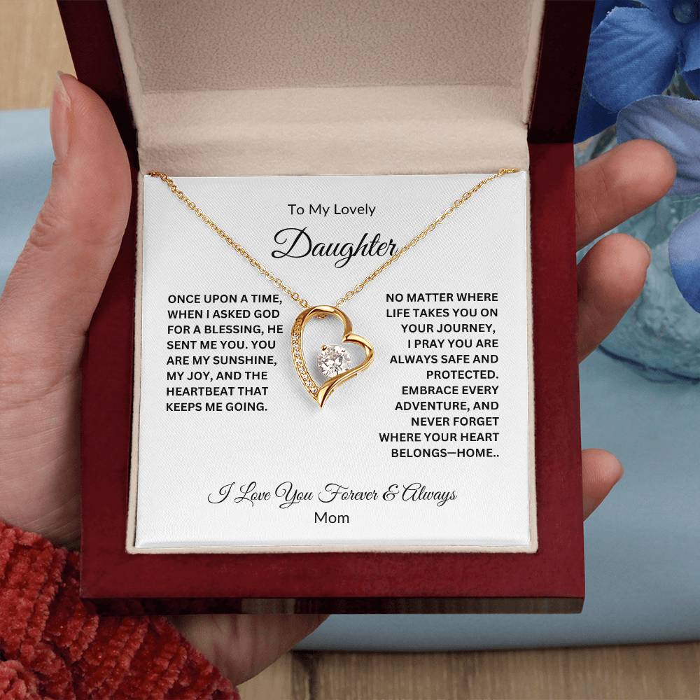 To My Lovely Daughter - You Are My Angel Forever Love Necklace