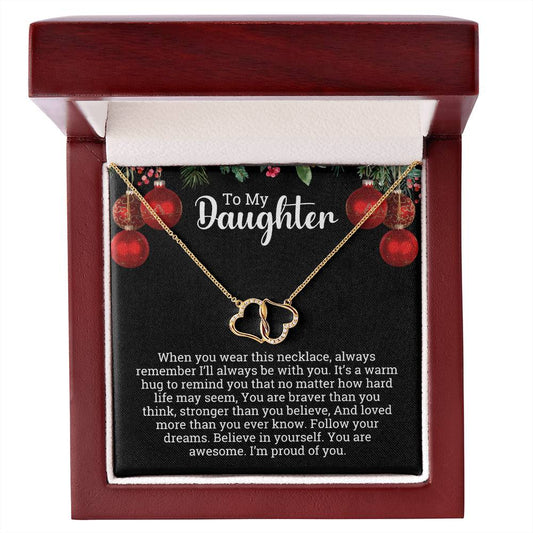 Solid Gold Heart Everlasting Love Necklace - For My Daughter