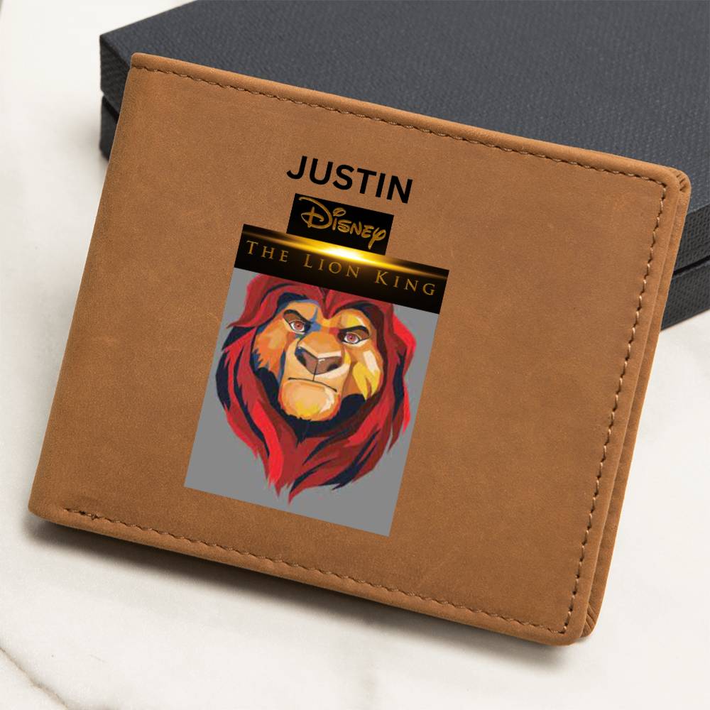 Personalized LION KING Leather Wallet - Sample