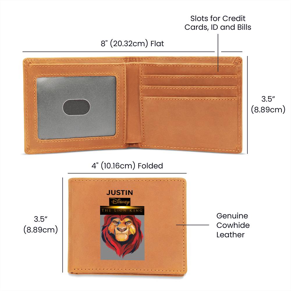 Personalized LION KING Leather Wallet - Sample