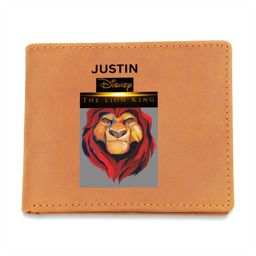 Personalized LION KING Leather Wallet - Sample