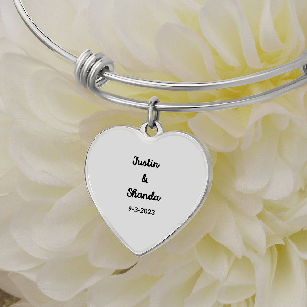 Heart-shaped Keepsake Bangle Bracelet