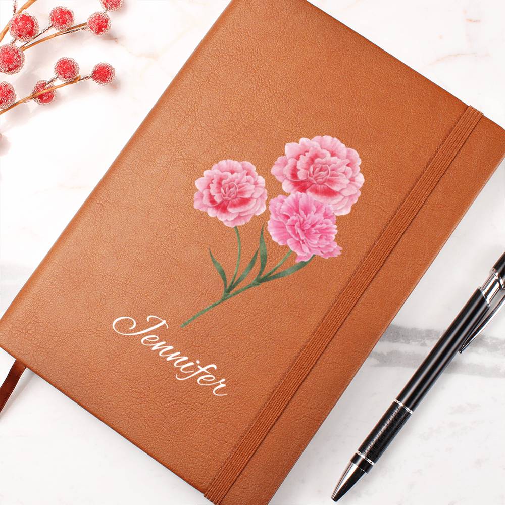 Jan - Personalized Custom Birth Month Flower Journal