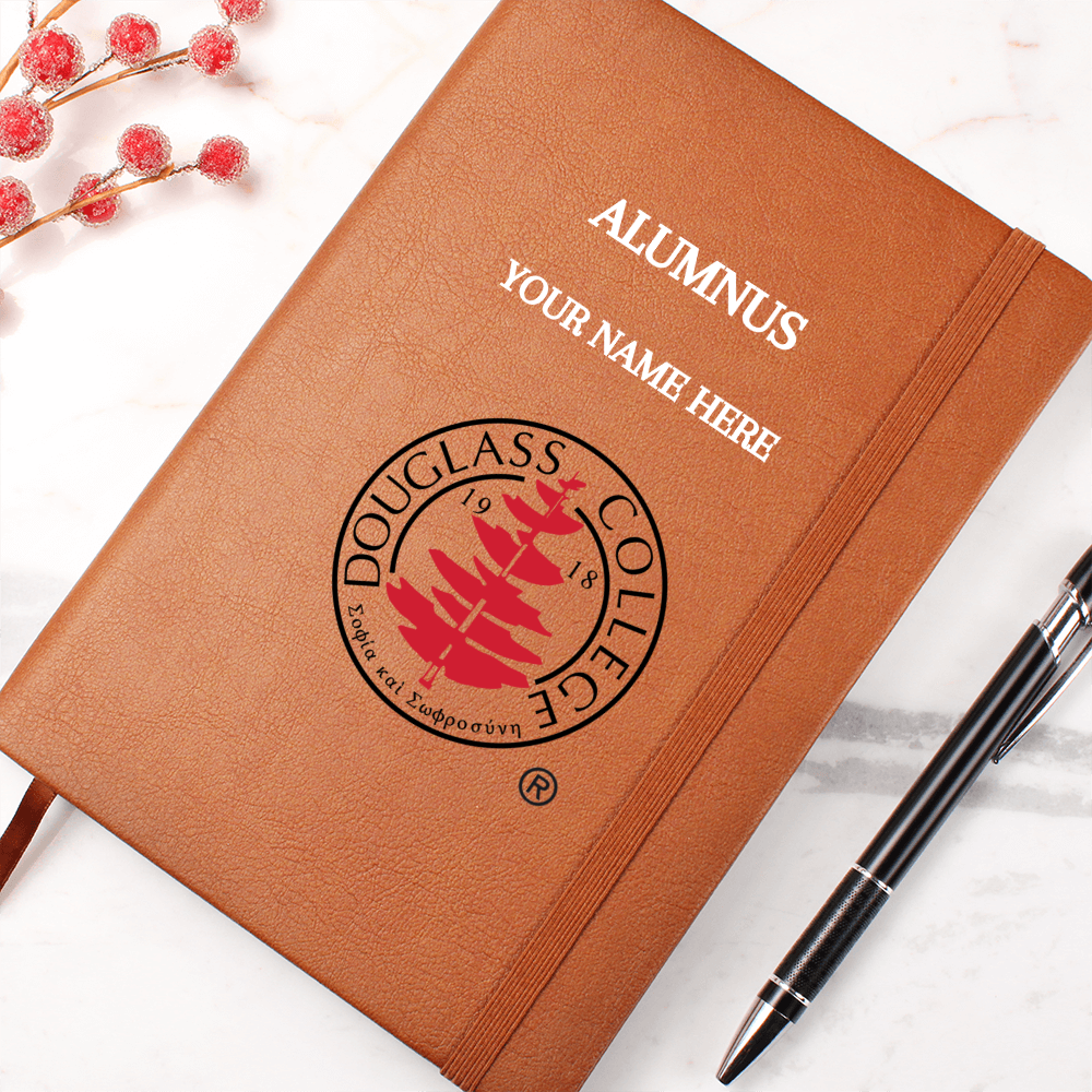 Douglass College Alumnus Graphic Vegan Leather Journal