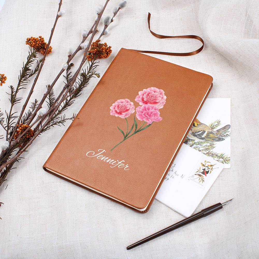 Jan - Personalized Custom Birth Month Flower Journal