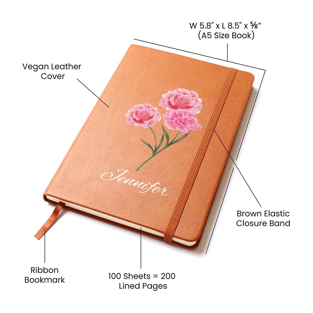 Jan - Personalized Custom Birth Month Flower Journal