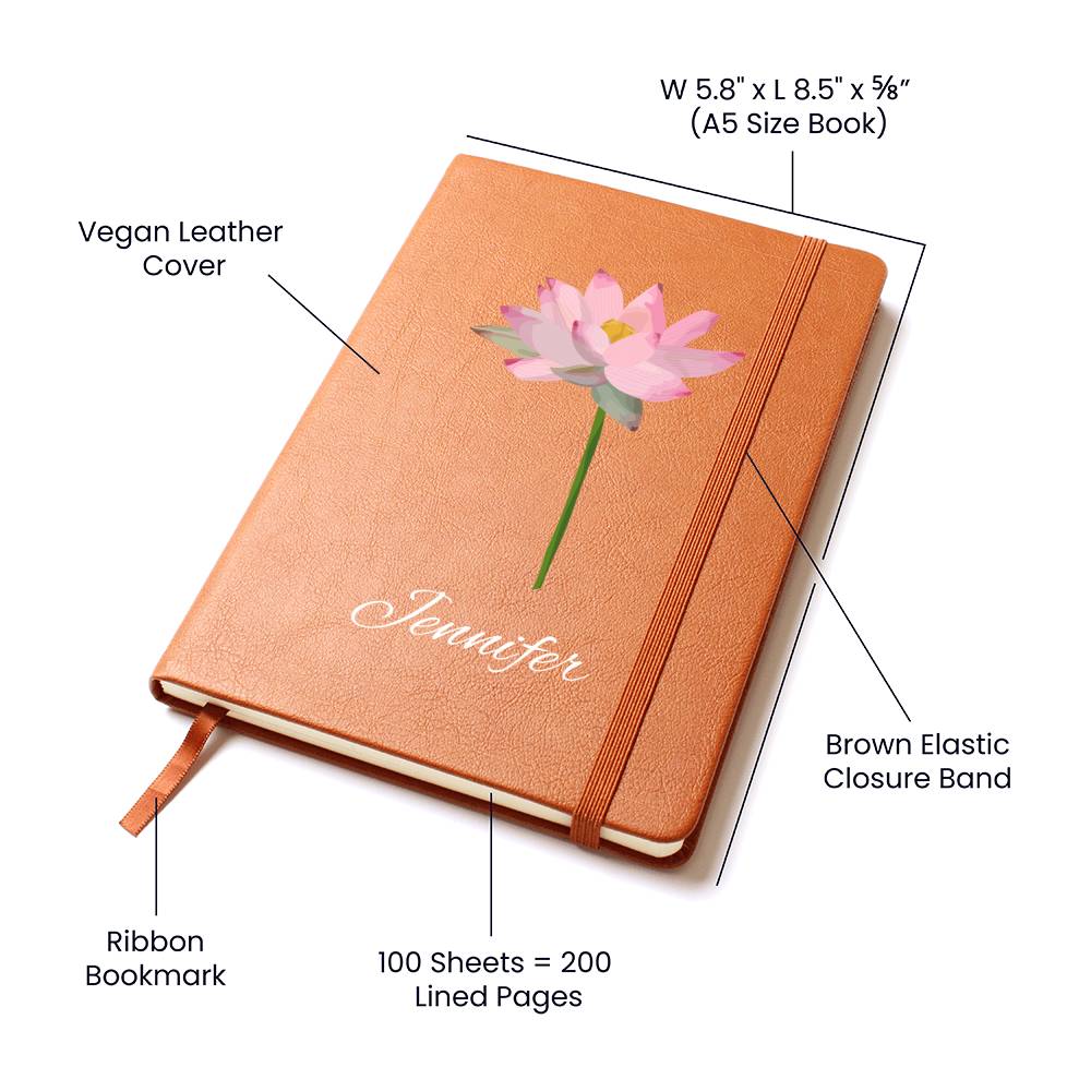 July - Personalized Custom Birth Month Flower Journal