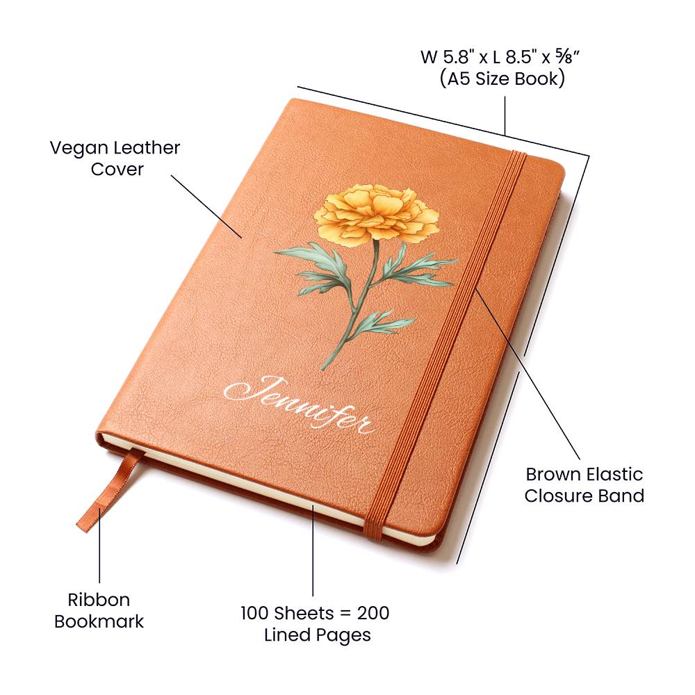 Oct - Personalized Custom Birth Month Flower Journal