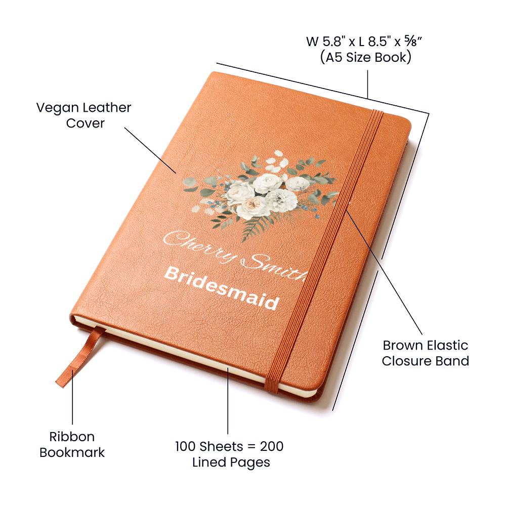 Bridesmaid White Floral Journal