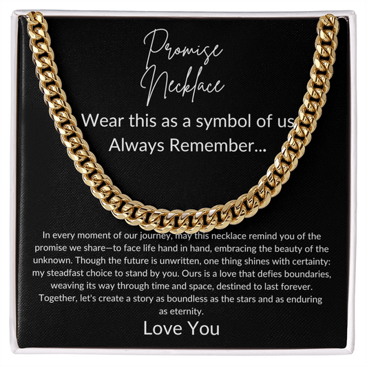 Promise Necklace Black Card - Cuban Links Chain Necklace