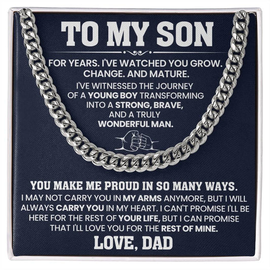 Cuban Link Chain - To My Son From Dad