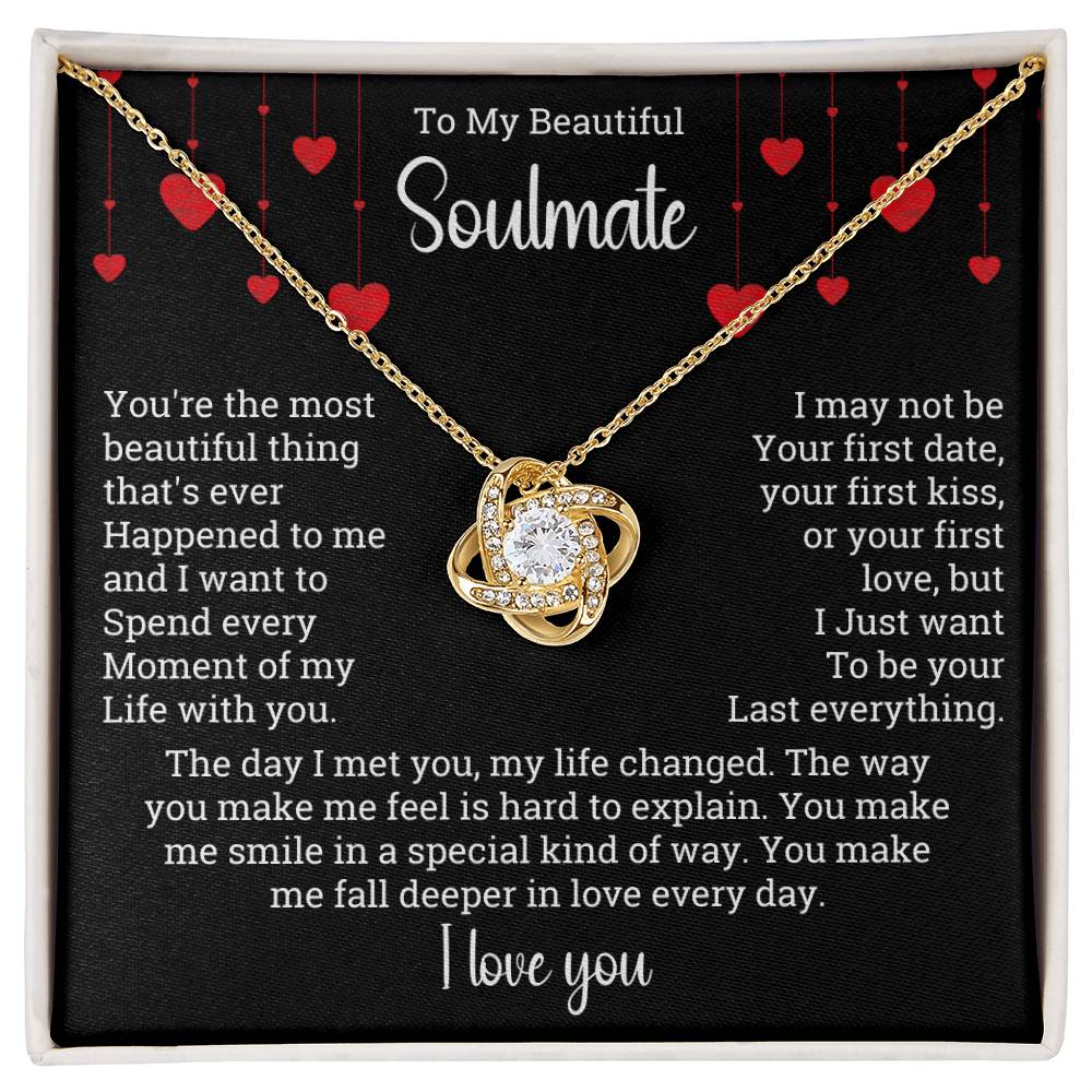 Valentine LoveKnot Necklace To My 'soulmate - I Love You