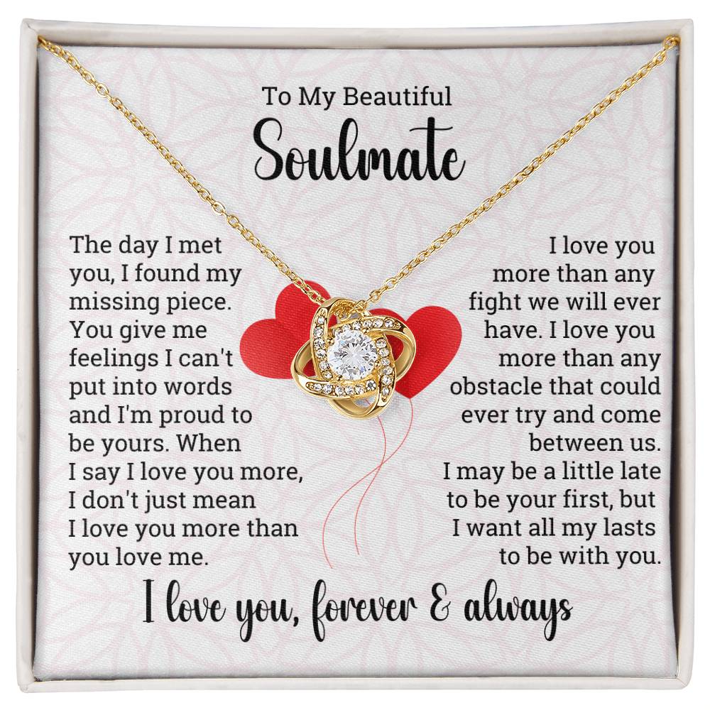 Valentine LoveKnot Necklace To My Soulmate - Forever & Always