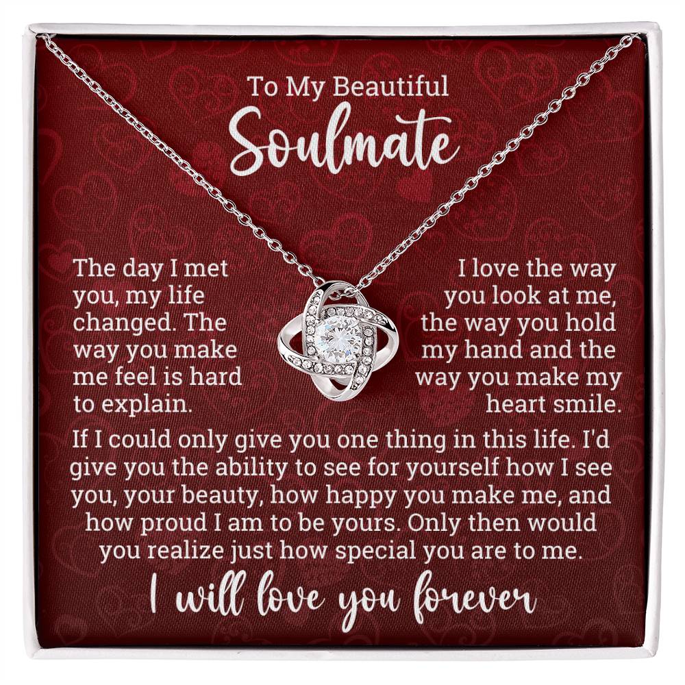 Valentine LoveKnot Necklace To My Soulmate - Red Heart For You