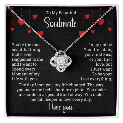 Valentine LoveKnot Necklace To My 'soulmate - I Love You