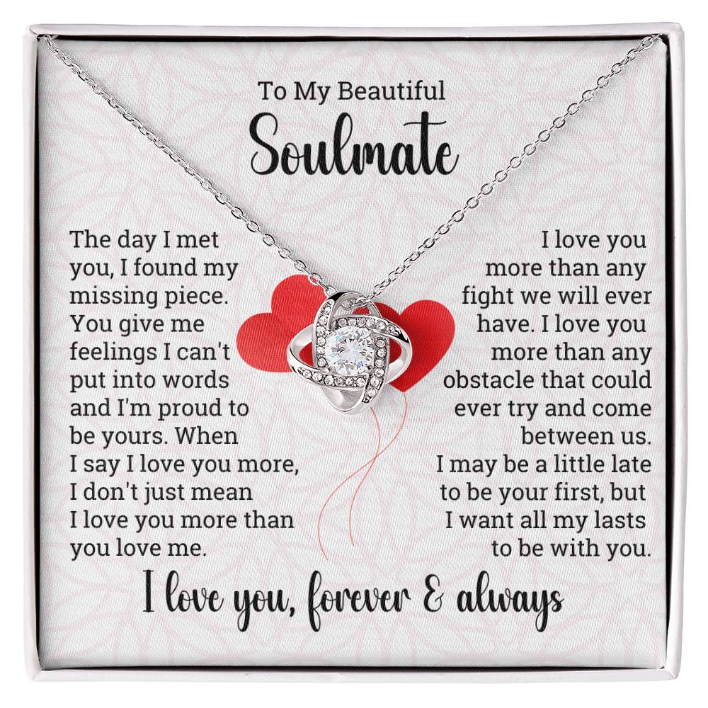 Valentine LoveKnot Necklace To My Soulmate - Forever & Always