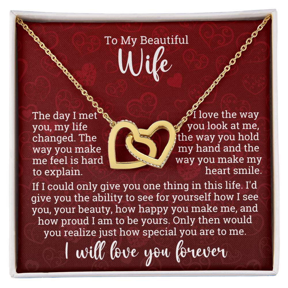 Valentine Interlocking Hearts Necklace For Wife - Will Love You Forever