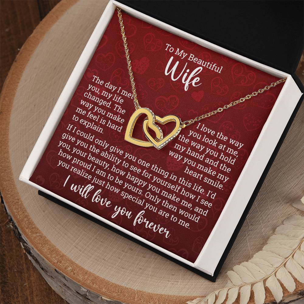 Valentine Interlocking Hearts Necklace For Wife - Will Love You Forever