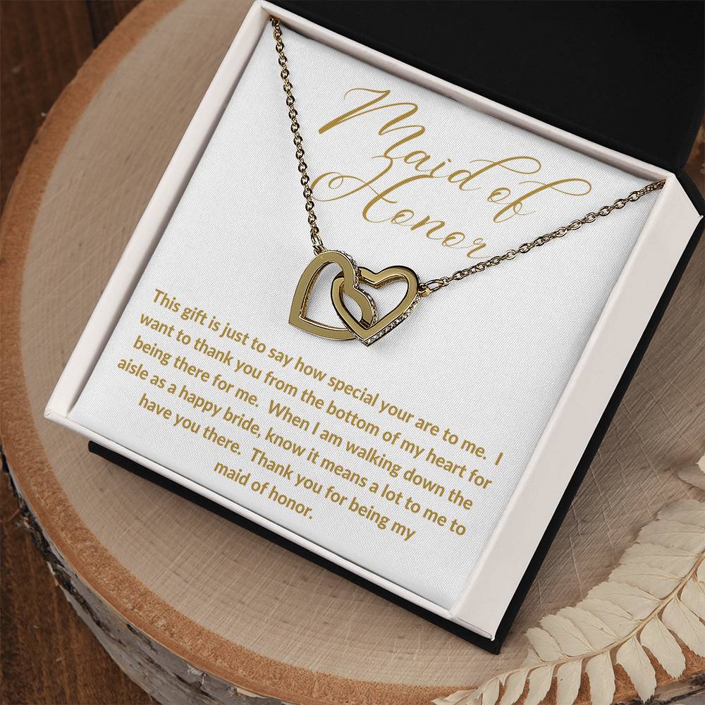 Maid of Honor Interlocking Hearts Necklace