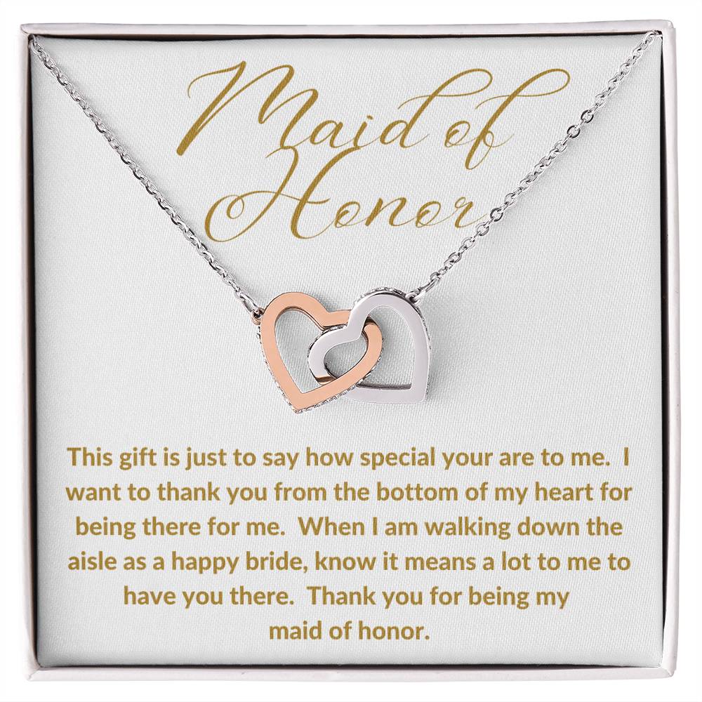 Maid of Honor Interlocking Hearts Necklace