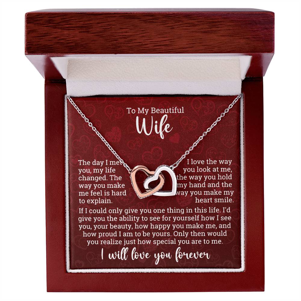 Valentine Interlocking Hearts Necklace For Wife - Will Love You Forever