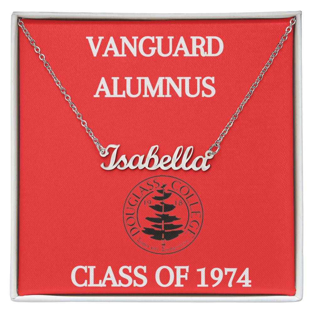 Douglass College Vanguard Alumnus Name Necklace - Class of 1974