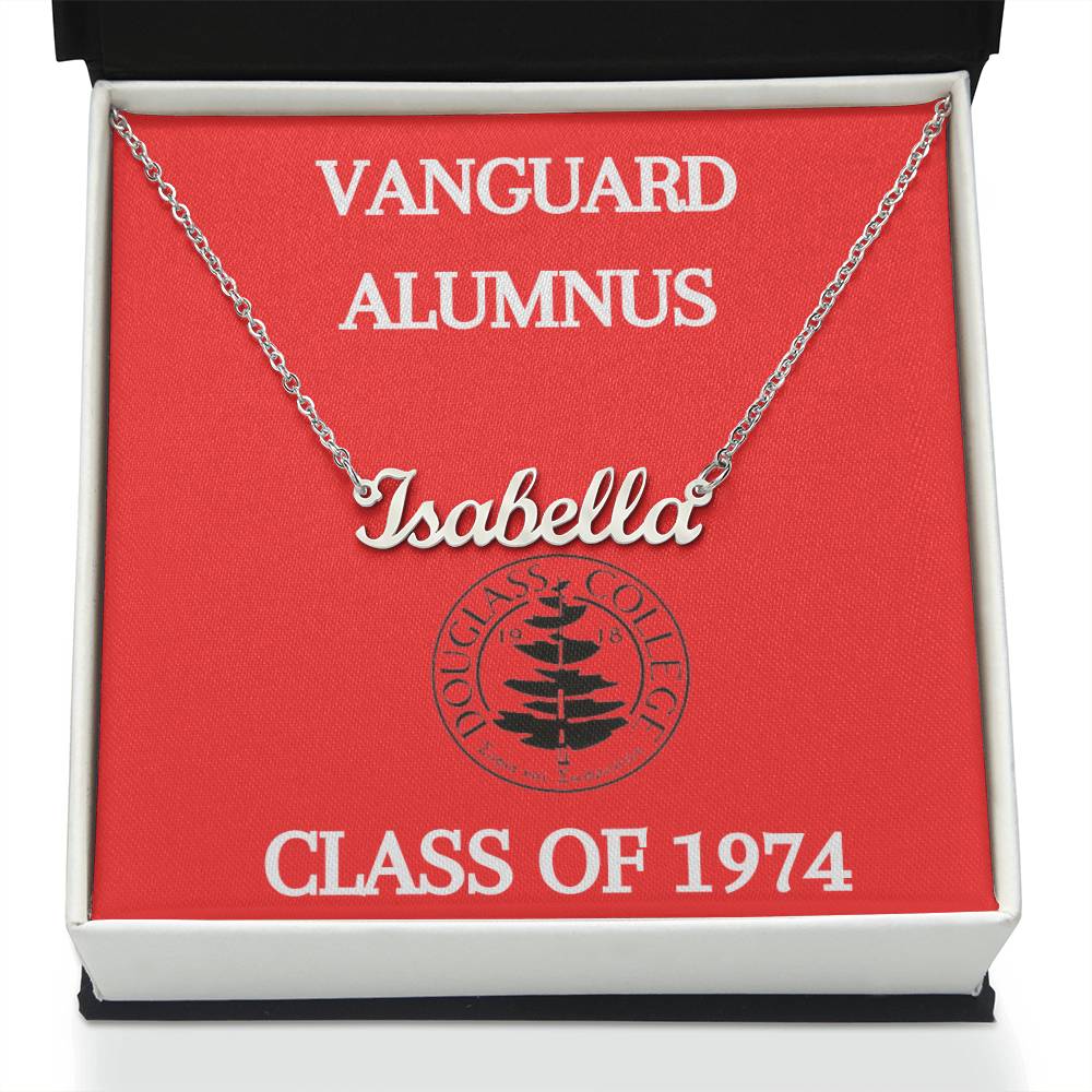 Douglass College Vanguard Alumnus Name Necklace - Class of 1974